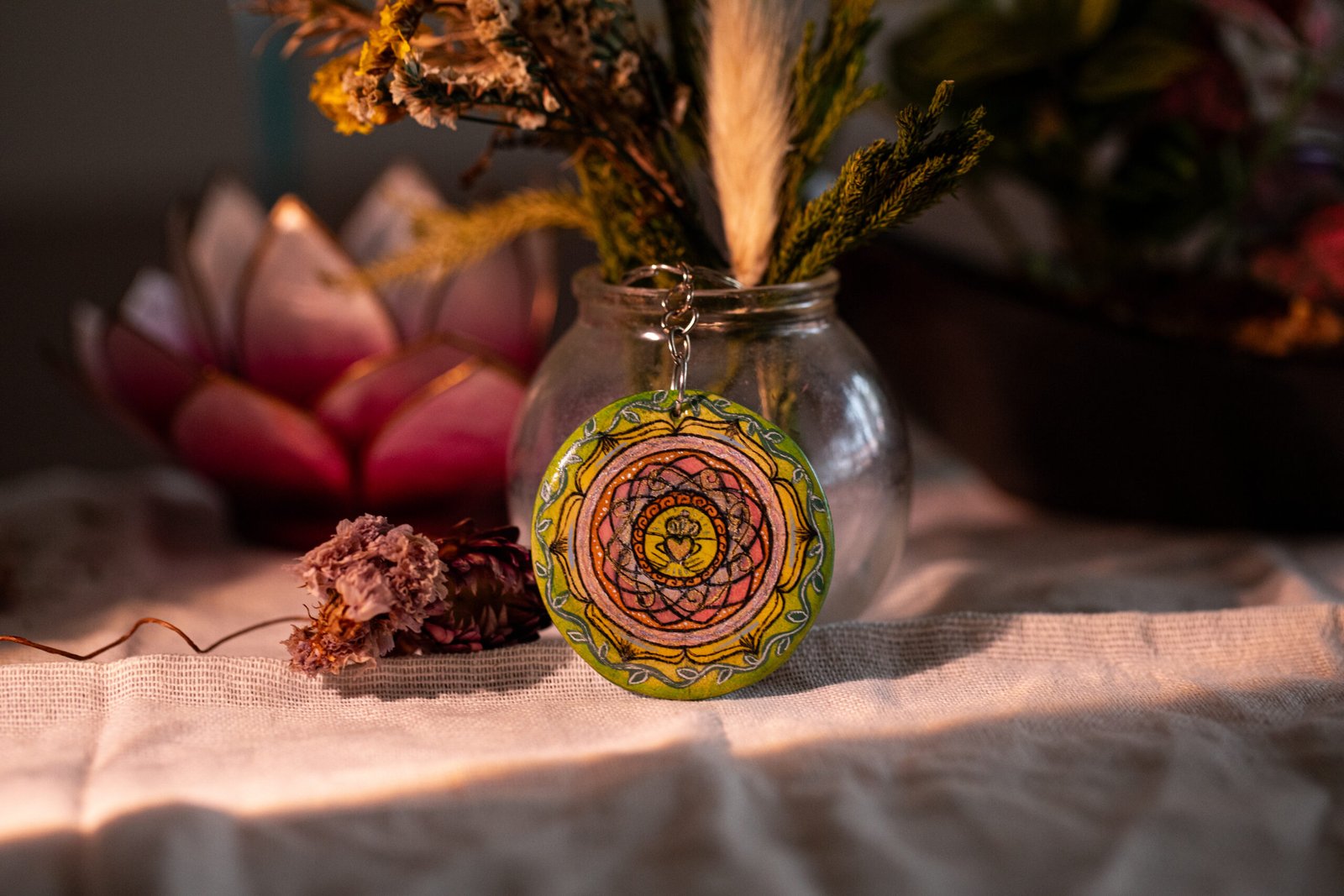 Handmade Flower Mandala Charm : "Freesia" - Image 2