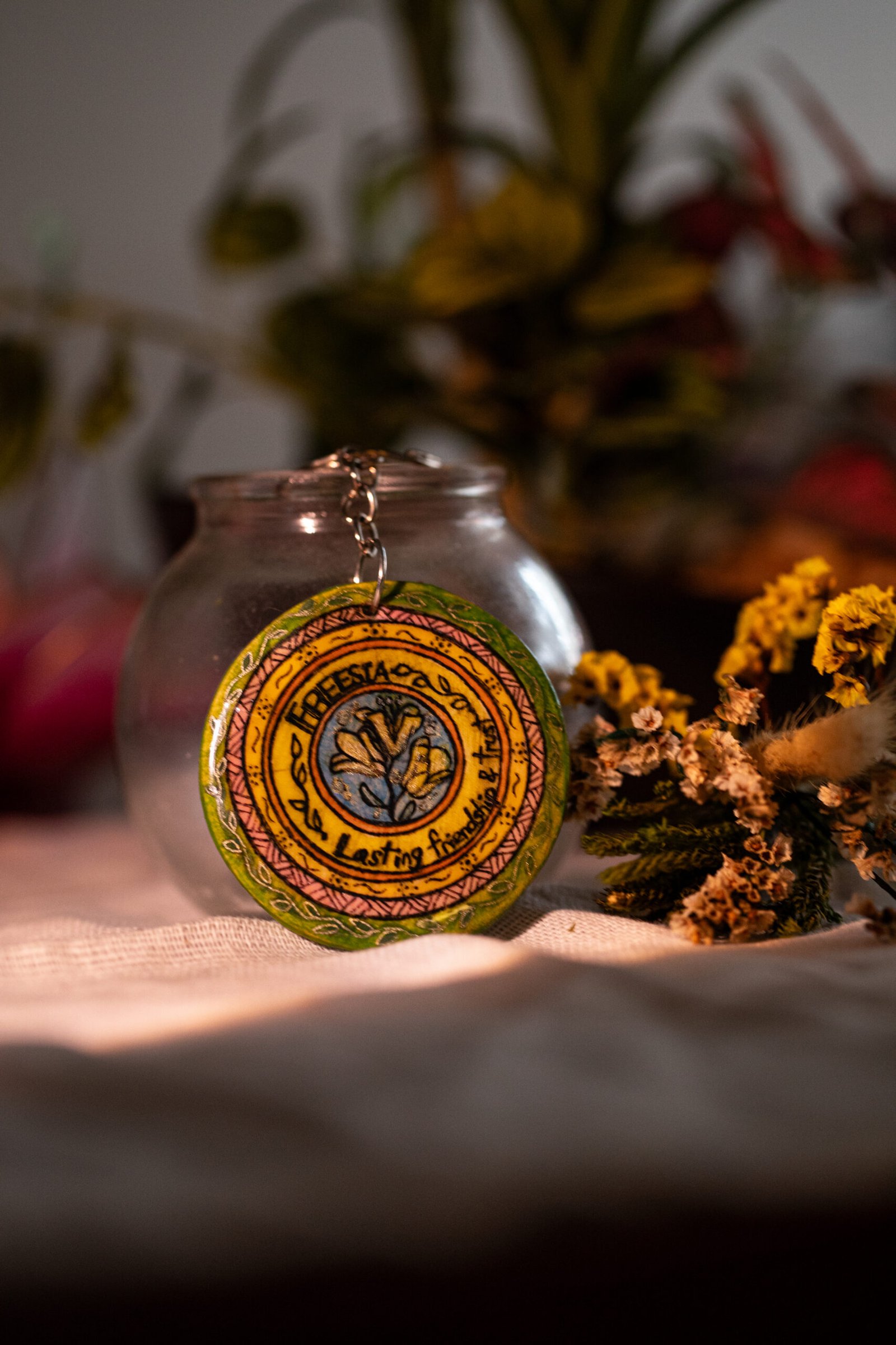 Handmade Flower Mandala Charm : "Freesia" - Image 3