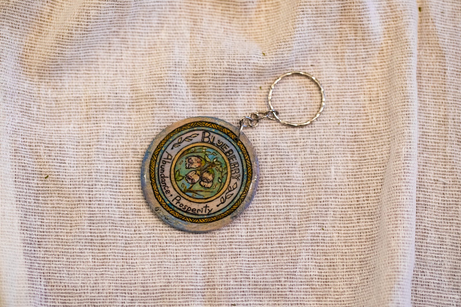 Handmade Flower Mandala Charm : "Blueberry" - Image 4