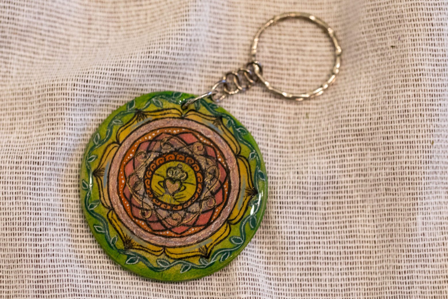 Handmade Flower Mandala Charm : "Freesia"