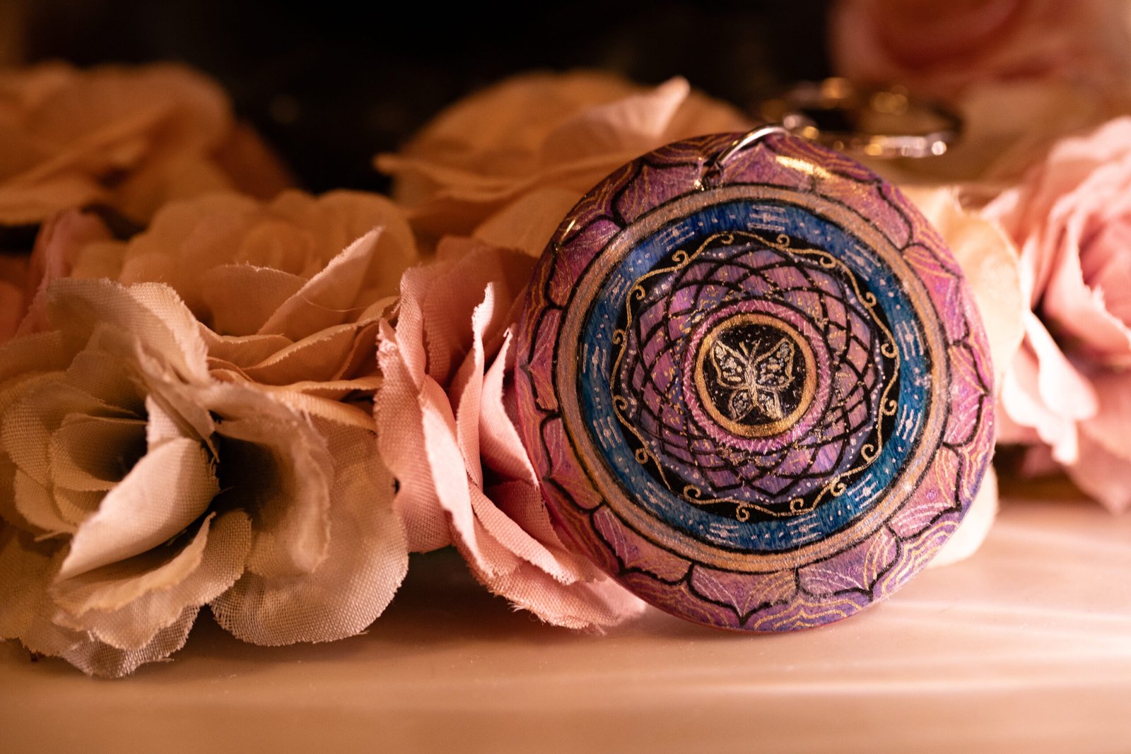 Handmade Flower Mandala Charm : "Queen of the Night" - Image 2